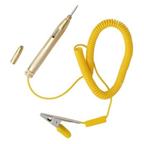 pz Tester per circuiti elettrici automobilistici DC 6-24V, voltmetro da 24 Volt per test dei fusibili dell'auto, cavo a spirale lungo ed estensibile, cappuccio protettivo in rame ideale per fusibili - (1/5)
