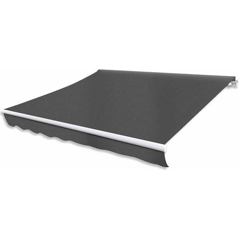 Store banne motorisé à bras articulés, 400 cm, anthracite