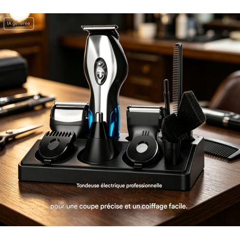 Kit tondeuse 6 en 1 multifonction Aigostar pour homme, rasoir électrique et tondeuse à cheveux, appareil lavable avec base de rangement, pratique pour le soin personnel à la maison (1/3)