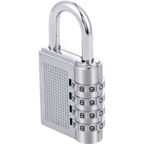 4-Digit Combination Handbag Lock, Painted Finish (Silver) - INHHUB (1/5)