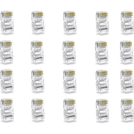 Connettori Rj45 8P8C PLUG Ethernet Adattatore Cavo di rete Bulk 5 Conf  KDCA07-1