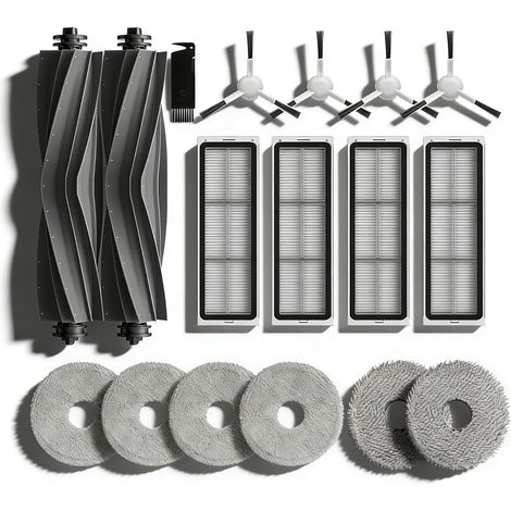 20-teiliges Ersatzteilset für Saugroboter, 2 Hauptbürsten, 6 Wischpads, 4 Filter, kompatibel mit Dreame L10s (1/5)