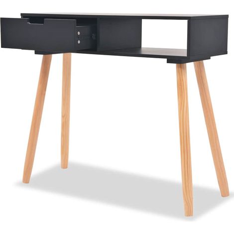 Maison Exclusive - Tavolo Consolle in Legno di Pino Massello 80x30x72 cm Nero