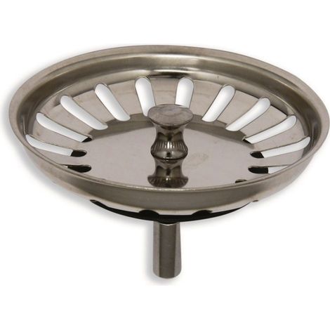 Schläfer 439721 Tappo Universale per Scarico Lavandino Cucina in Acciaio Inox, Filtro a Cestello Fermarifiuti Ø 83mm, Perno Ø 8mm, Confezione da 2 Pezzi