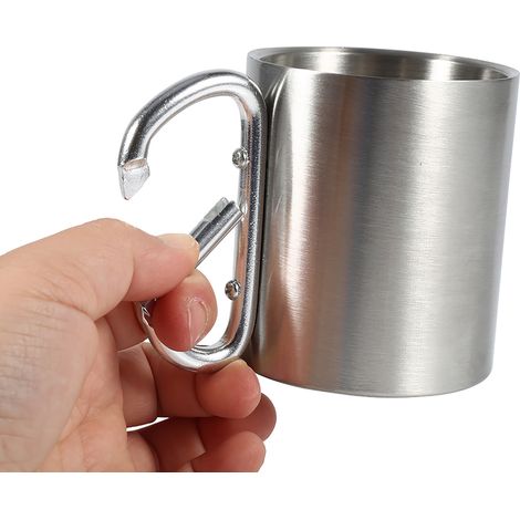 Isolierte Wasserflasche aus Edelstahl, Outdoor-Becher für Camping und Wandern, Sportbecher mit Griff, tragbar für unterwegs. (1/5)