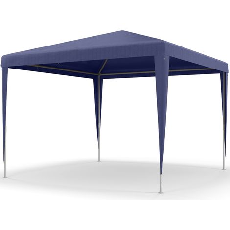 Outsunny Gazebo Pieghevole da Giardino 3x3m Portatile Copertura Anti UV Blu