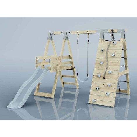 PolarPlay Klettergerüst Pinguin aus Holz in Blau
