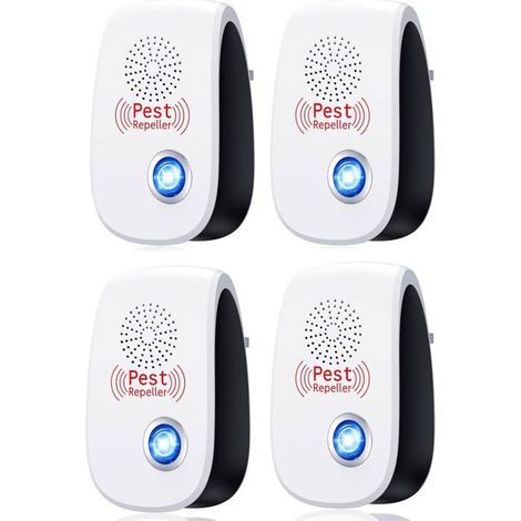 Lot de 4 répulsifs ultrasoniques anti-nuisibles, pour souris, moustiques, araignées, cafards, mouches et rongeurs (1/5)