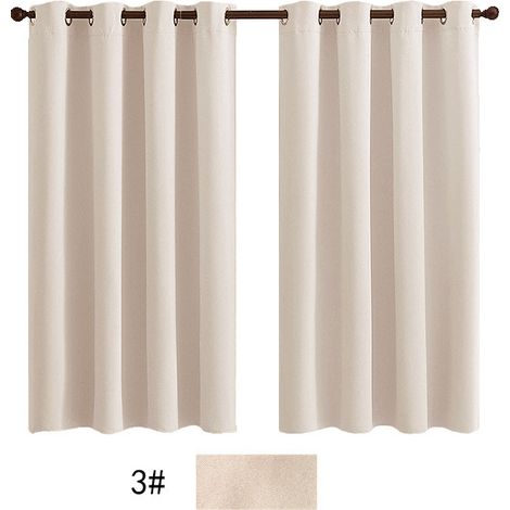 Rideau occultant pour salon, rideau isolant thermique, rideau à œillets, convient pour porte-fenêtre (2 pièces, 107 x 160 cm).