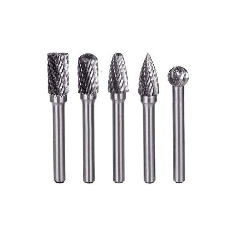 5 fraises en carbure 6 × 8 mm – Limes rotatives pour métal – Ponçage et polissage haute durabilité (1/5)