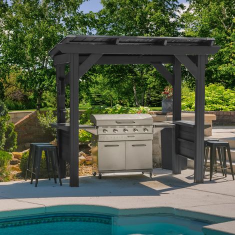 Backyard Discovery Rockport Galvanised Steel Outdoor BBQ/Grill Gazebo with Powerport 2.6m x 1.6m (8ft x 5ft) (1/5)