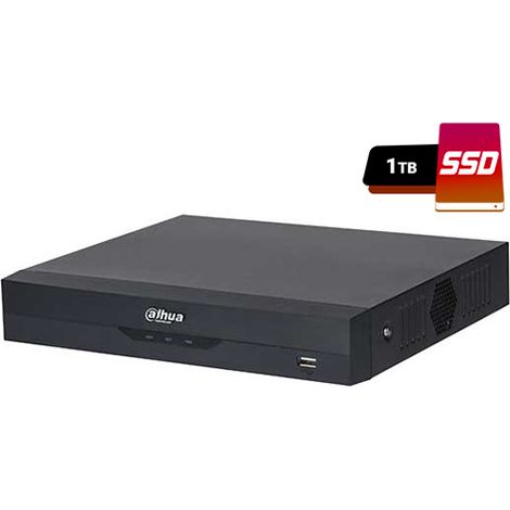 Dahua XVR5104H-4KL-I3 Pro-Serie AI 1U WizSense Penta-Brid 4K UHD 4CH 5IN1 P2P SMD Plus Gesichtserkennung IVS IoT inklusive 1TB SSD