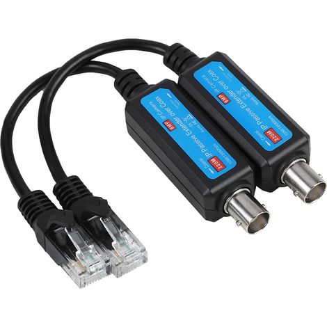 Adaptateur Ethernet vers Coaxial, 1 Paire Ethernet sur Coaxial, 10/100 Mbps 1CH Réseau IP Passif Transmetteur Coaxial Récepteur Extender pour Caméra IP NVR (1/5)