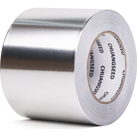 2 Pcs Ruban Adhésif Aluminium,50mmX20m,Bande adhesive professionnel en aluminium haute temperature,Aliminum foil tape,argent,Isolation thermique,réparationde tuyaux,fixation,ignifuge (1/5)