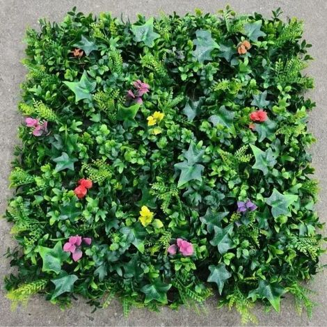 Mur Vegetal Artificiel 50X50CM Plante Verte Artificielle Clôtures décoratives Mur Vegetal Exterieur Artificielle Clôture Feuillage Balcon Protection pour Interieur Jardin Décor (1/4)