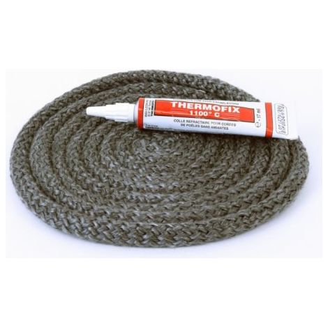 Joint rond tressé ø 9 mm x 2.5 m + colle