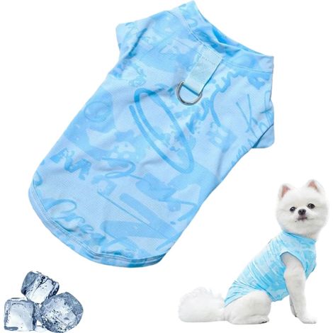 Gilet rafraîchissant, veste rafraîchissante respirante pour chiens, convient aux chiens et chats de petite et moyenne taille (bleu clair, taille M). (1/5)