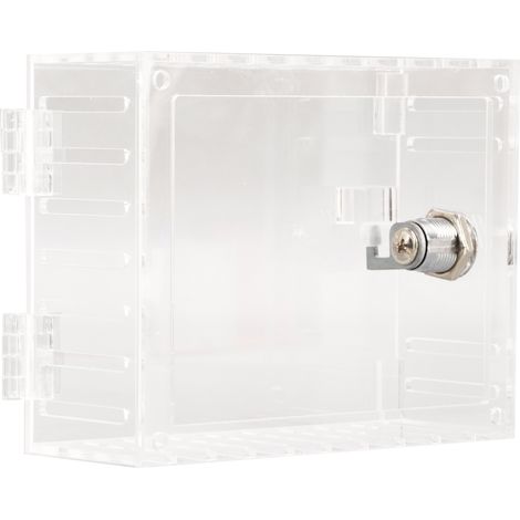 Boîtier de verrouillage de thermostat, couvercle universel transparent en acrylique avec 2 clés, 12,5 x 9,5 x 5 cm (1/5)