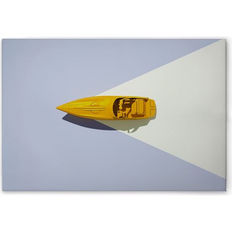 Leinwandbild Retro Boot M1-No.50889 - Kunstdruck auf Leinwand in Violett Weiß - Wandbild 45 x 30 cm (1/5)
