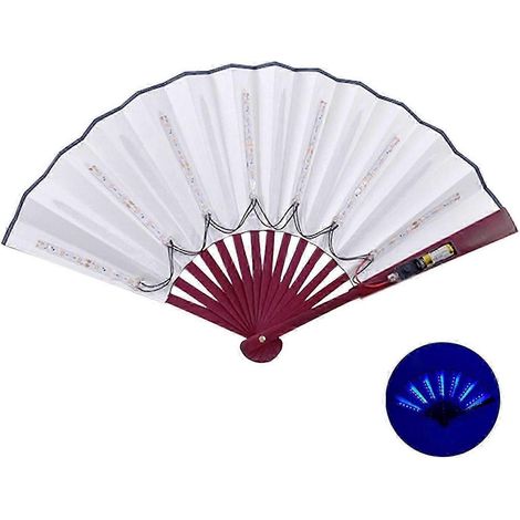 Leuchtender LED-Ventilator mit Ambientebeleuchtung, faltbar, 12 V, 20 cm (8 Zoll), robustes Scharnier, ideal für KTV, Bars und Clubs.-Blue (1/5)