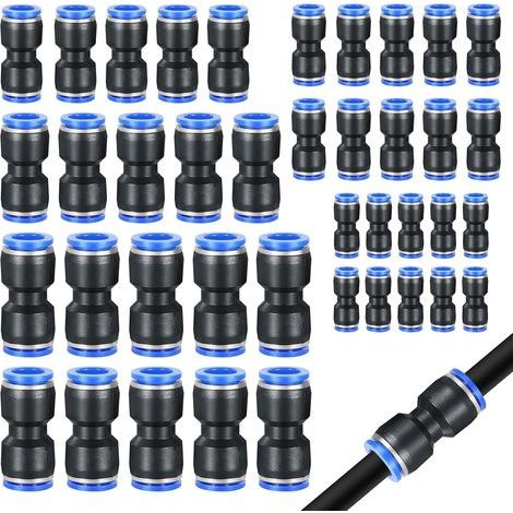 40 Raccord Pneumatique, Réducteur Droit Plastique Cuivre, 4-12mm, Pour Système Air Comprimé (1/5)
