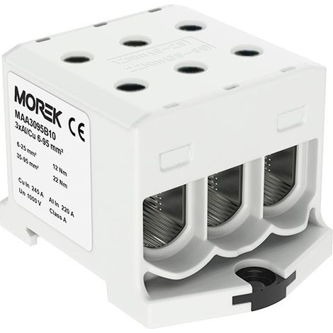Connettore per linea di distribuzione di corrente AL/CU TH35 6-95MM2 1P grigio (1/2)
