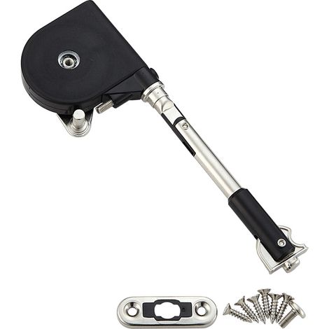 Compas pour meuble réversible – Décor noir/chromé – Pour caisson 19,5mm d'épaisseur et 101mm de profondeur – Fermeture anti pince doigt – Sugatsune