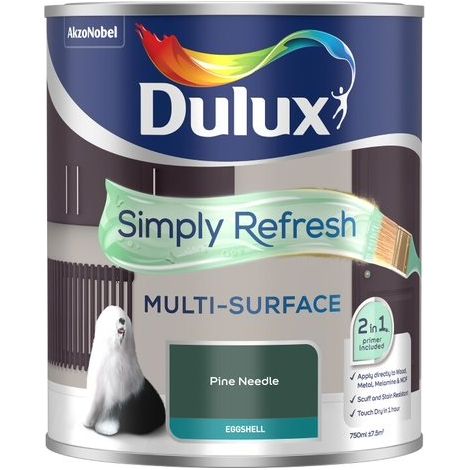 Dulux Simply Refresh Multi-Surface Eggshell Paint - Pine Needle - 750ml