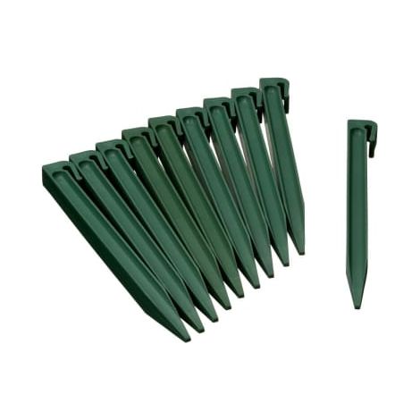 Erddübel Kunststoff Grün für Rasenkante 15 cm - Set 10 Stück