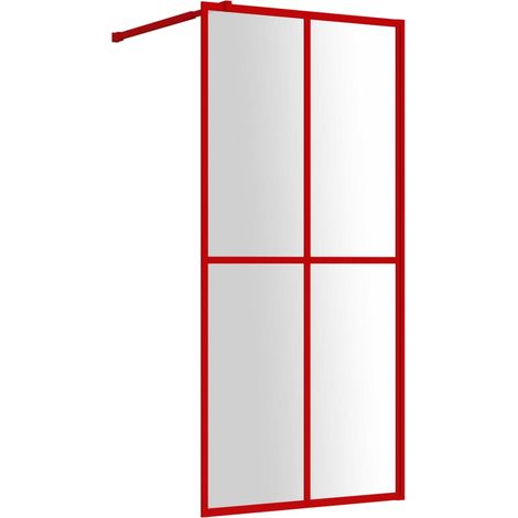 Parete per Doccia Walk-in Vetro Trasparente ESG 100x195cm Rossa vidaXL (1/5)