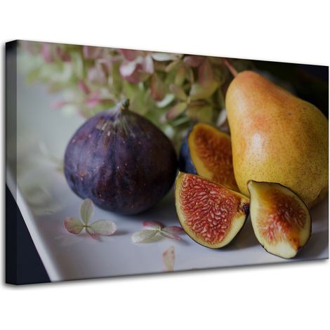 Lienzo impreso "Cocina Frutas Higos" 80x50 cm