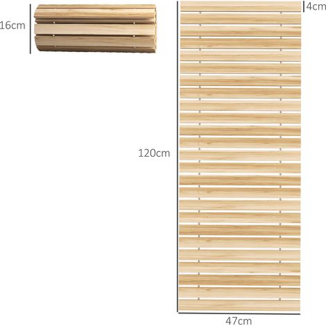 Chemin de jardin de 120 cm,voie de circulation imperméable,marche décorative en sapin en bois pour le balcon du jardin nature (1/5)