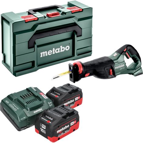 Sierra de sable sin cable Metabo SSEP 18 LT 18 V 32 mm + 2x batería LiHD 10,0 Ah + cargador + metabox