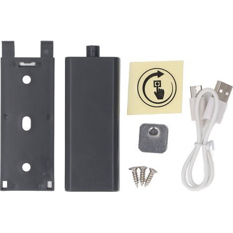 Intelligenter, automatischer elektrischer Magnet-Türöffner mit Druckverschluss für Schrank-, Schubladen- und Küchenschranktüren, grau und schwarz (1/5)
