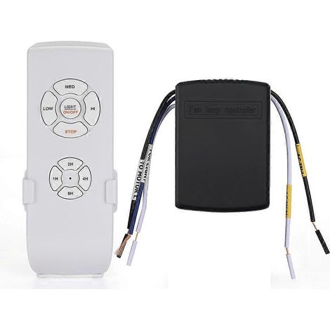 Kit de télécommande sans fil pour ventilateur de plafond avec variateur d'intensité et minuterie pour systèmes d'éclairage domestique (prise américaine). (1/5)