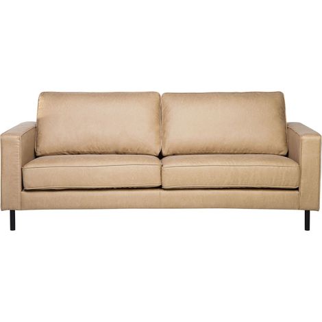 Divano 3 posti in similpelle beige Savalen