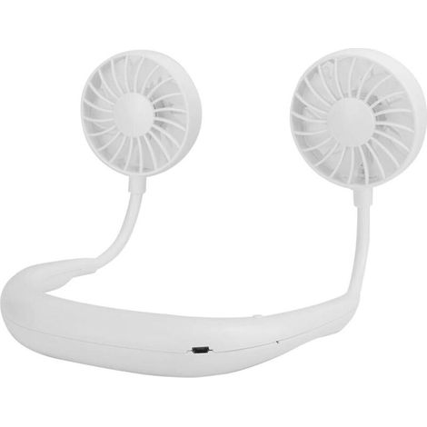 Ventilateur de Cou Suspendu Portable, Ventilateur de Tour de Cou de Ventilateur Mains Libres Personnel, Ventilateur Portable Rechargeable par USB à 3 Vitesses, Mini Ventilateur de Tour de Cou(blanc) (1/5)