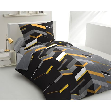 Parure de Couette 1 Personne 140x200 cm Yellow (1/5)