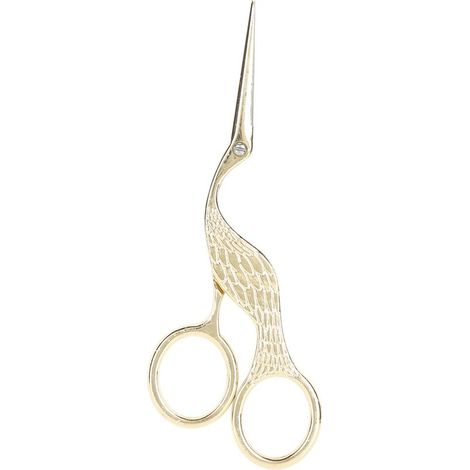 Handgefertigte Vintage-Schere in Vogelform, Edelstahl, feine Spitze, zum Nähen und Sticken, vergoldet (1/5)