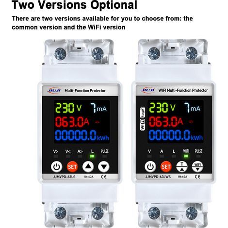 Tuya Automatic Reclose Protector Smart Circuit Breaker Single-Phase Digital Display Reclose Switch Current and Voltage Leakage Protection Device (1/5)