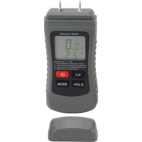 Détecteur d'humidité du bois à broches, ABS avec précision 2 modes, mesureur d'humidité pour matériaux de construction, testeur de bois portable. (1/5)