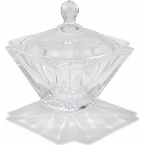 Bonbonnière diamant verre 11x11x11cm