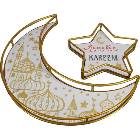 Mondförmiges Tablett aus Schmiedeeisen für Ramadan und Eid [Star and Moon Castle KA] (1/2)