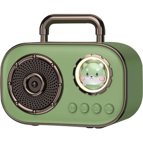 Enceinte Bluetooth sans fil, mini enceinte portable mignonne, son puissant, 4 h d'autonomie, micro, carte TF/SD, entrée auxiliaire, étanche, compatible iOS et Android, idées cadeaux pour la maison et (1/5)