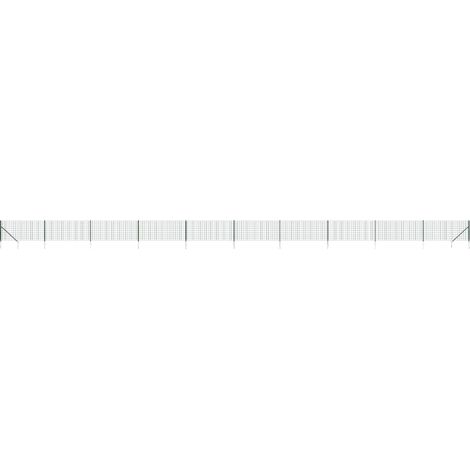Maison Exclusive - Maschendrahtzaun mit Bodenhülsen Grün 1,1x25 m