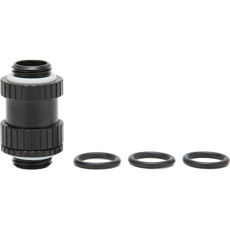 Robuster PC-Wasserkühlungs-Expander aus Messing, G1/4"-Gewinde, schwarz, Außengewinde auf Außengewinde, Mikroverstellung
