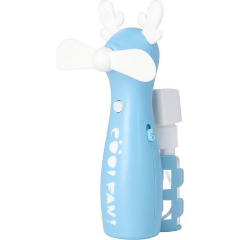 Ventilateur vaporisateur portable mini, rechargeable par USB, pour la maison et le bureau, motif petit cerf bleu (1/5)