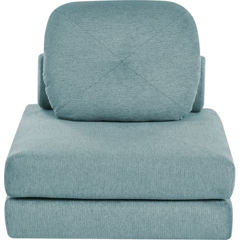 Sofá cama moderno minimalista de tela de 1 plaza puf cama individual con cojín verde menta Olden (1/5)