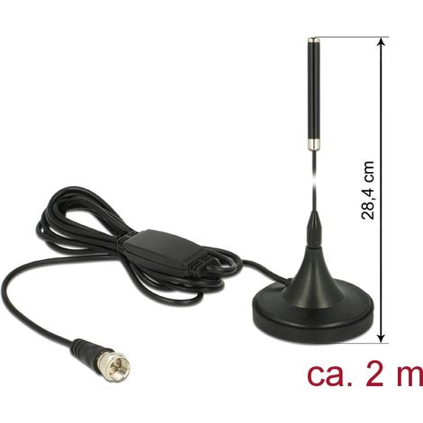 Antenne dab+ f stecker 21 dbi aktiv omni starr schwarz mit standfuÃ delock