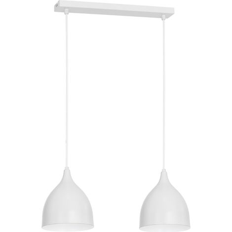 Suspension grise 2 abat-jour barre 52 cm Noak Luminex